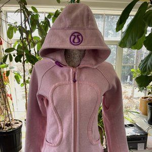 Lululemon Women's Size 6 Pink w/ Purple Scuba Zip-Front Hoodie Sweatshirt EUC